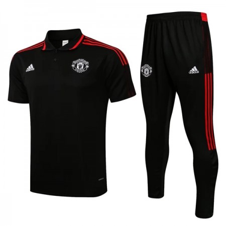 Manchester United Trainings Polo 2022-23 Zwart Rood Zwart